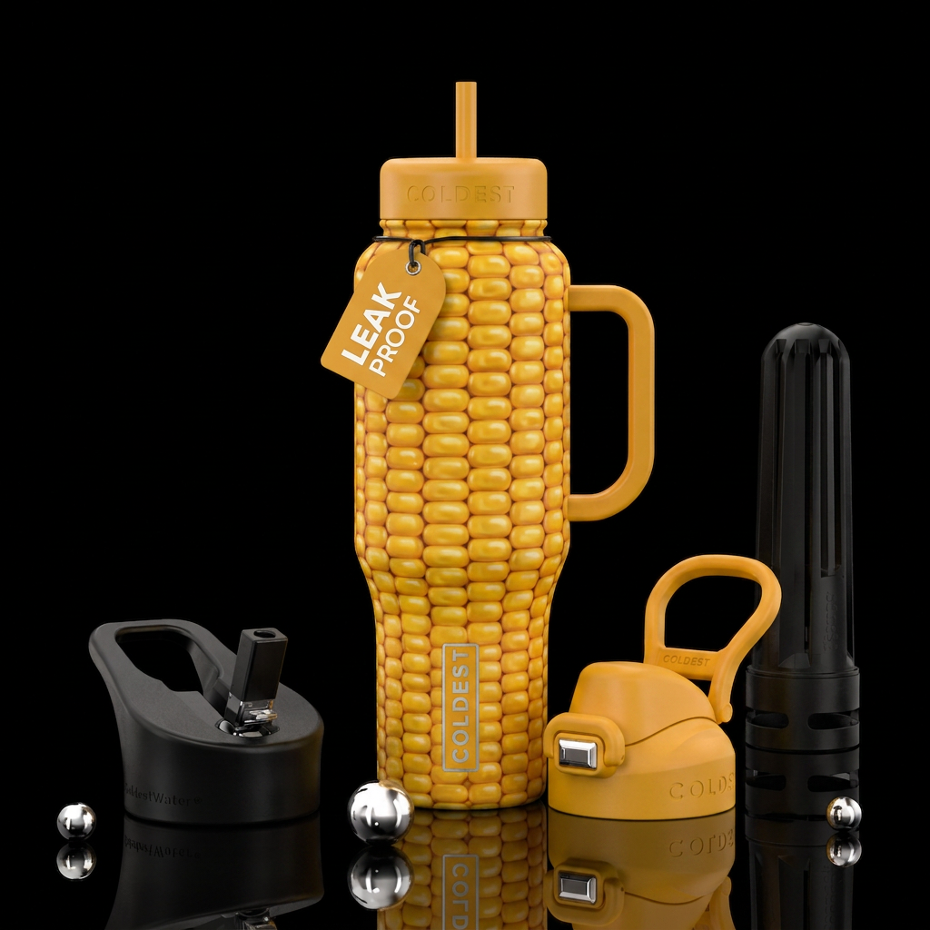 Corn on the cob water bottle design