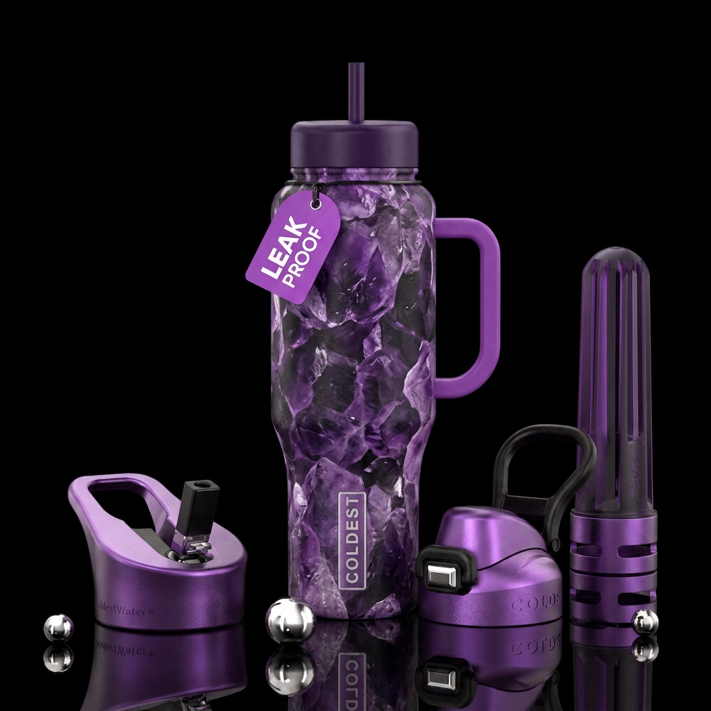Amethyst Stone water bottle design