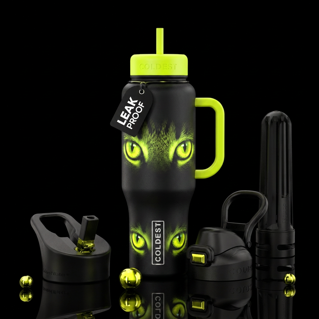 Cat eyes glow water bottle design