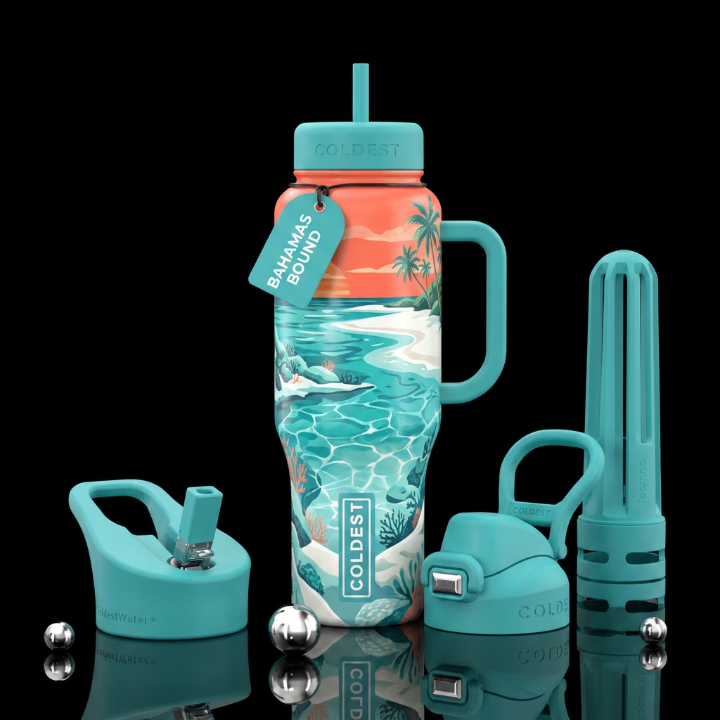 Bahamas water bottle design