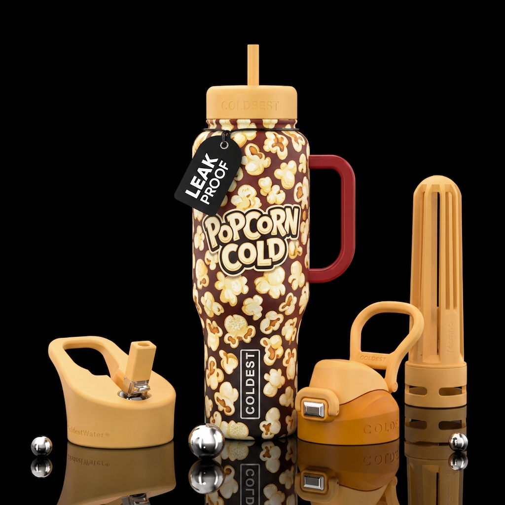 Popcorn water bottle design