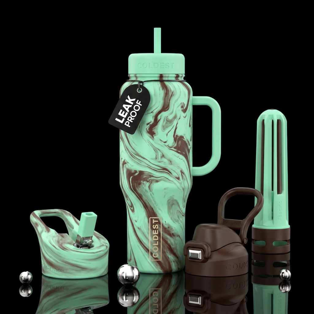 Mint chocolate water bottle design