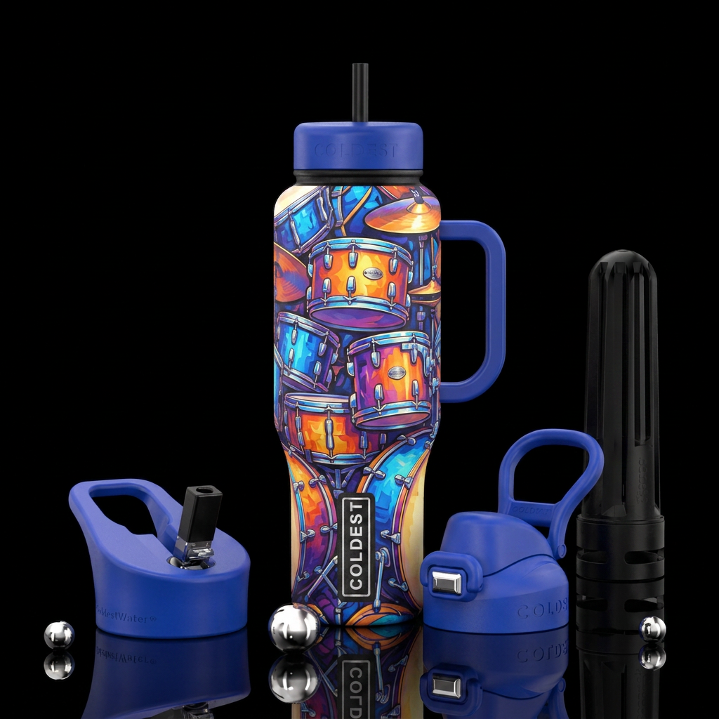 Drums water bottle design