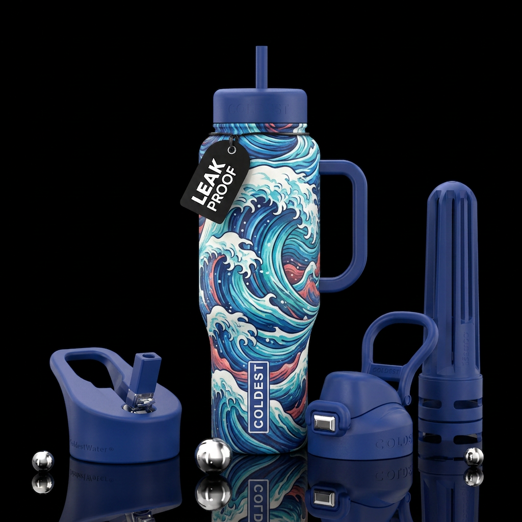 Title wave water bottle design