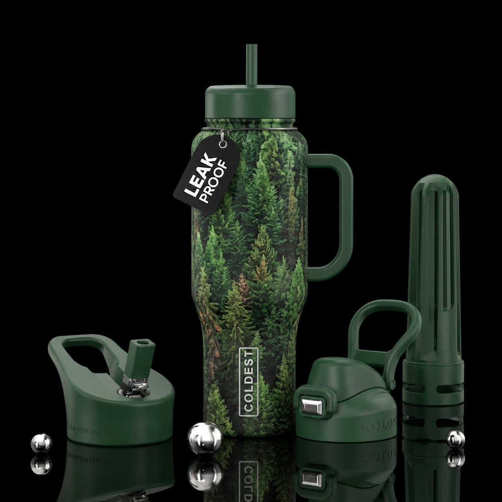 Pine tree water bottle design