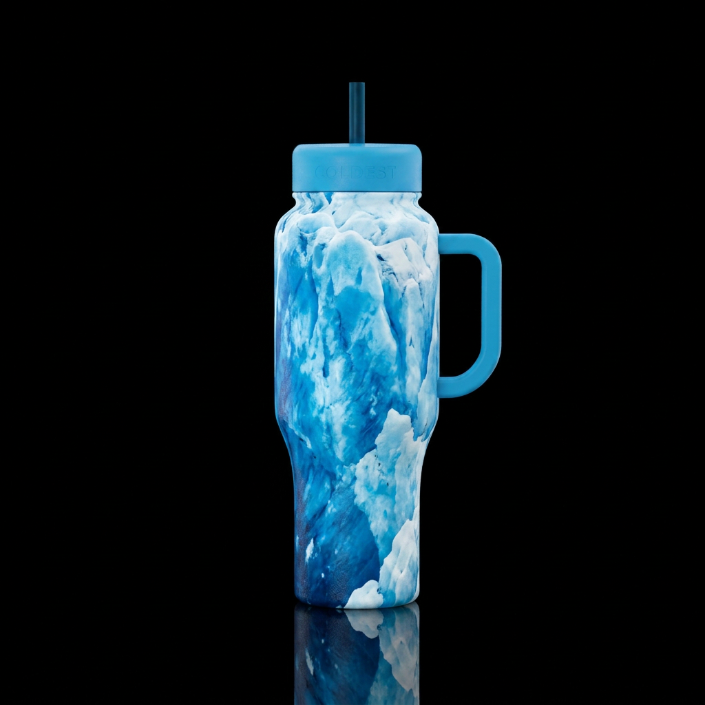 Ice glaciers water bottle design