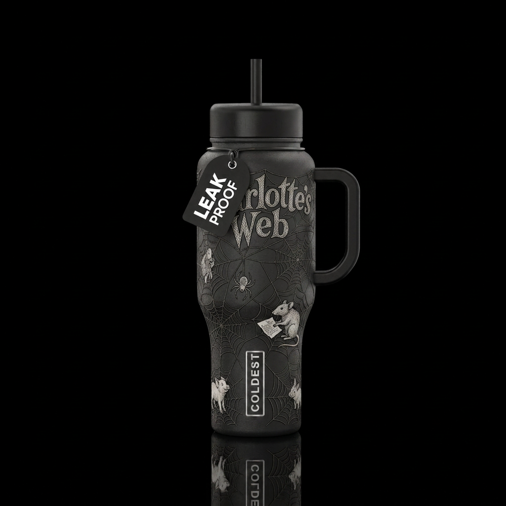 Charlotte’s Web water bottle design