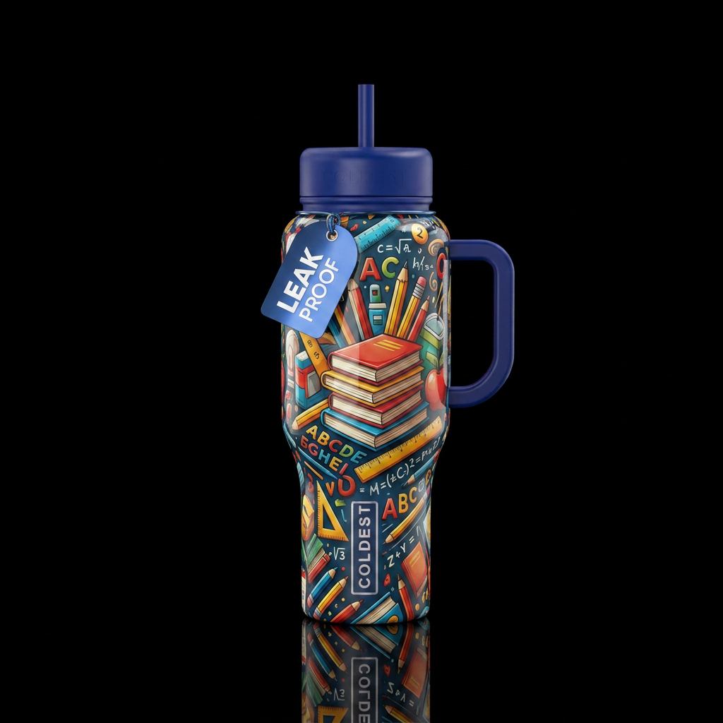 Back to school water bottle design