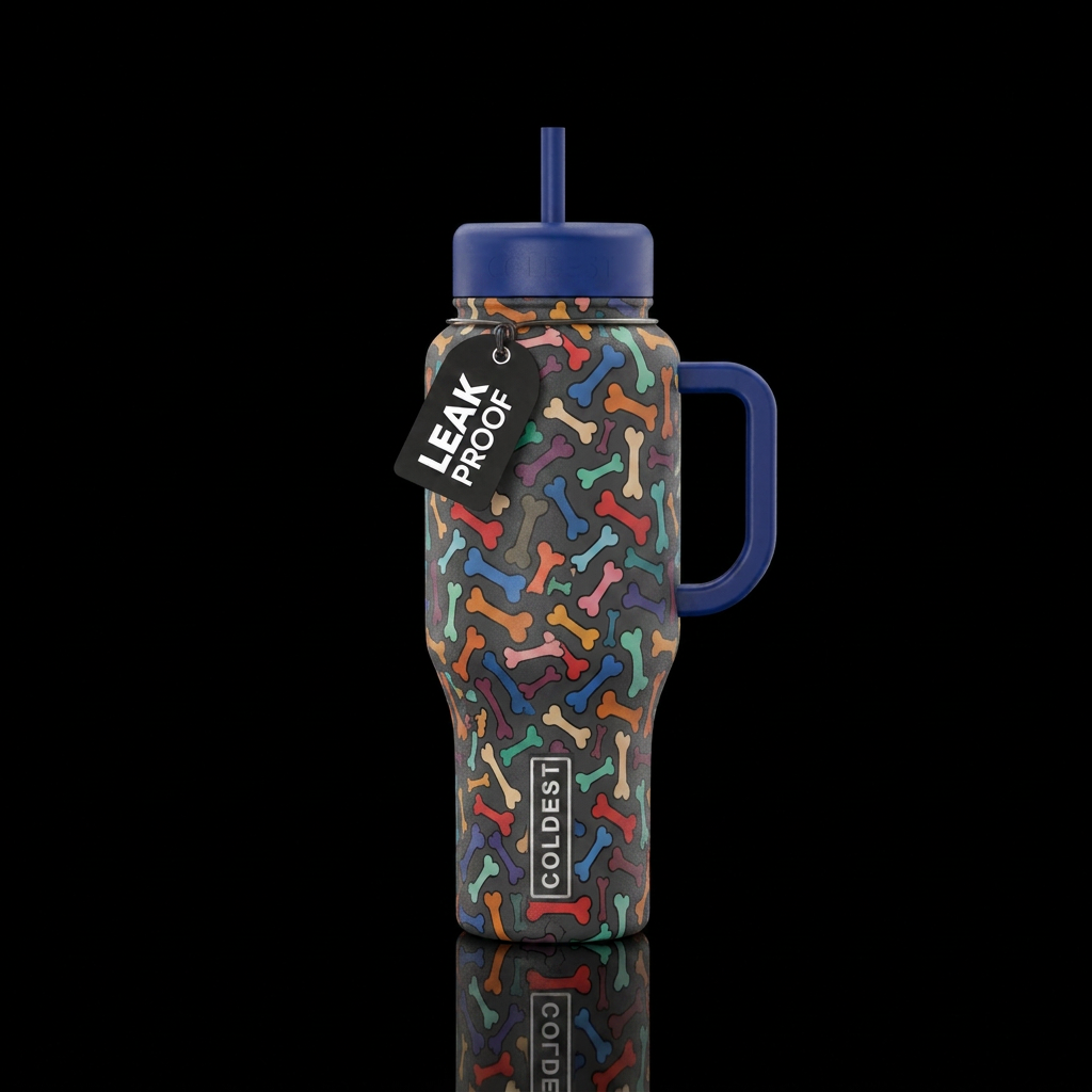 Dog bones water bottle design