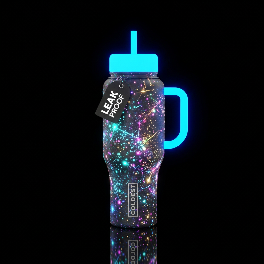 Glowing lights water bottle design