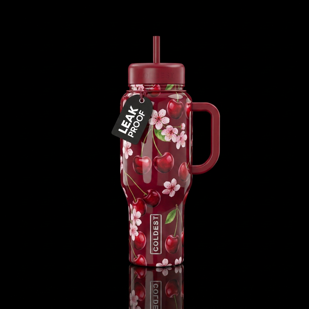 Cherries water bottle design