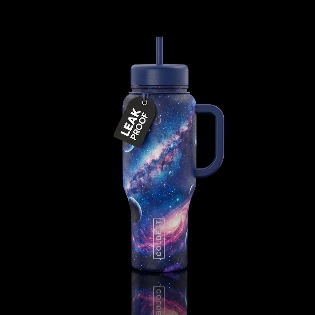 Across the galaxy water bottle design