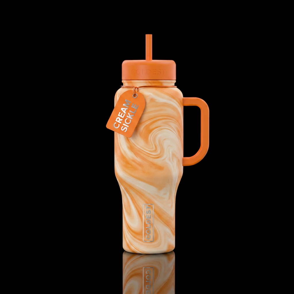 Cream sickle water bottle design