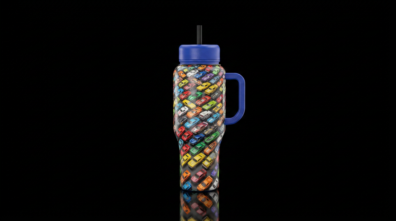 Matchbox cars,  100 different types. water bottle design