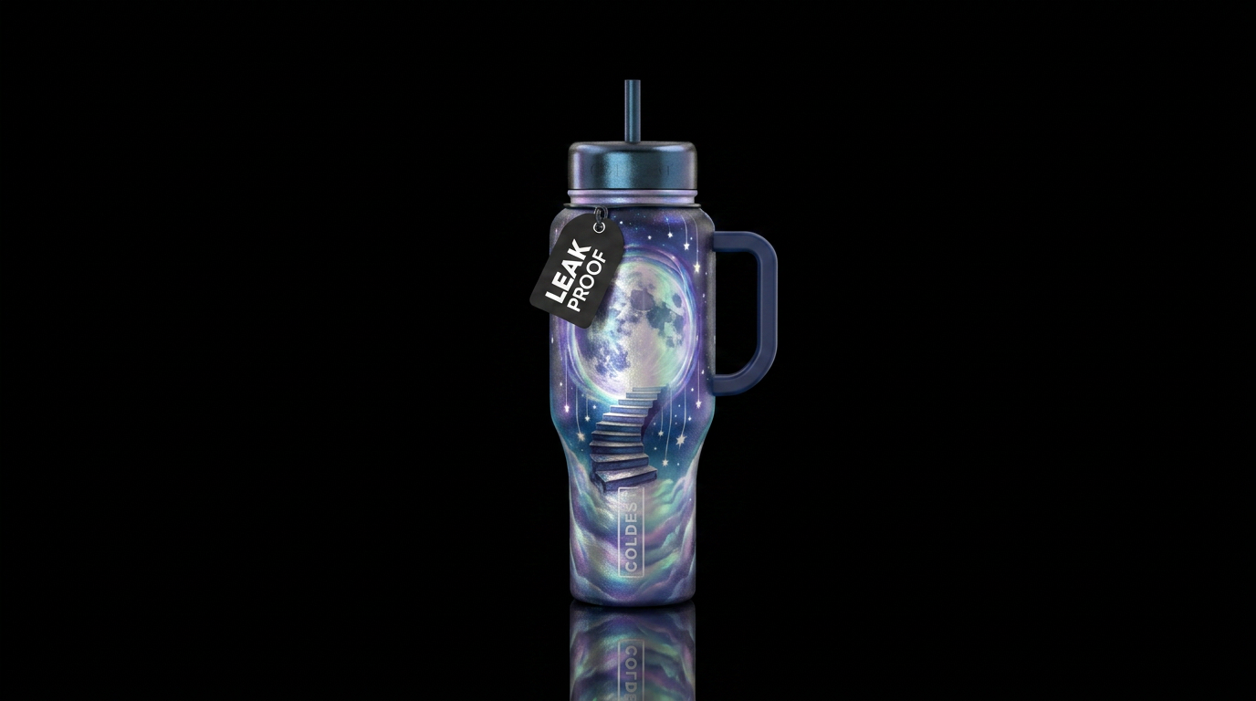 Moonlight portal water bottle design