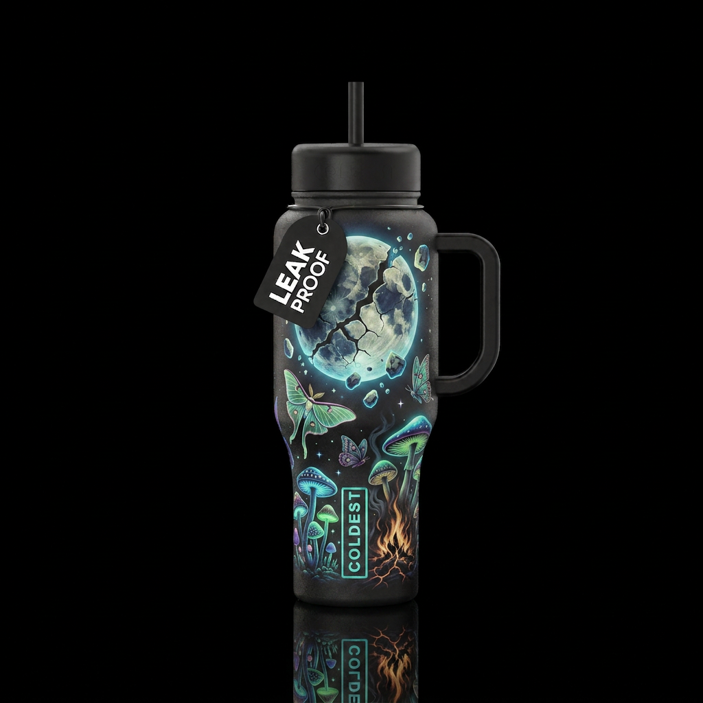 Night glow water bottle design