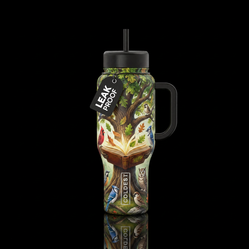 Tree stories water bottle design