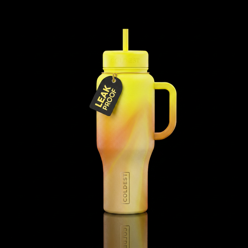 Yellow water bottle design
