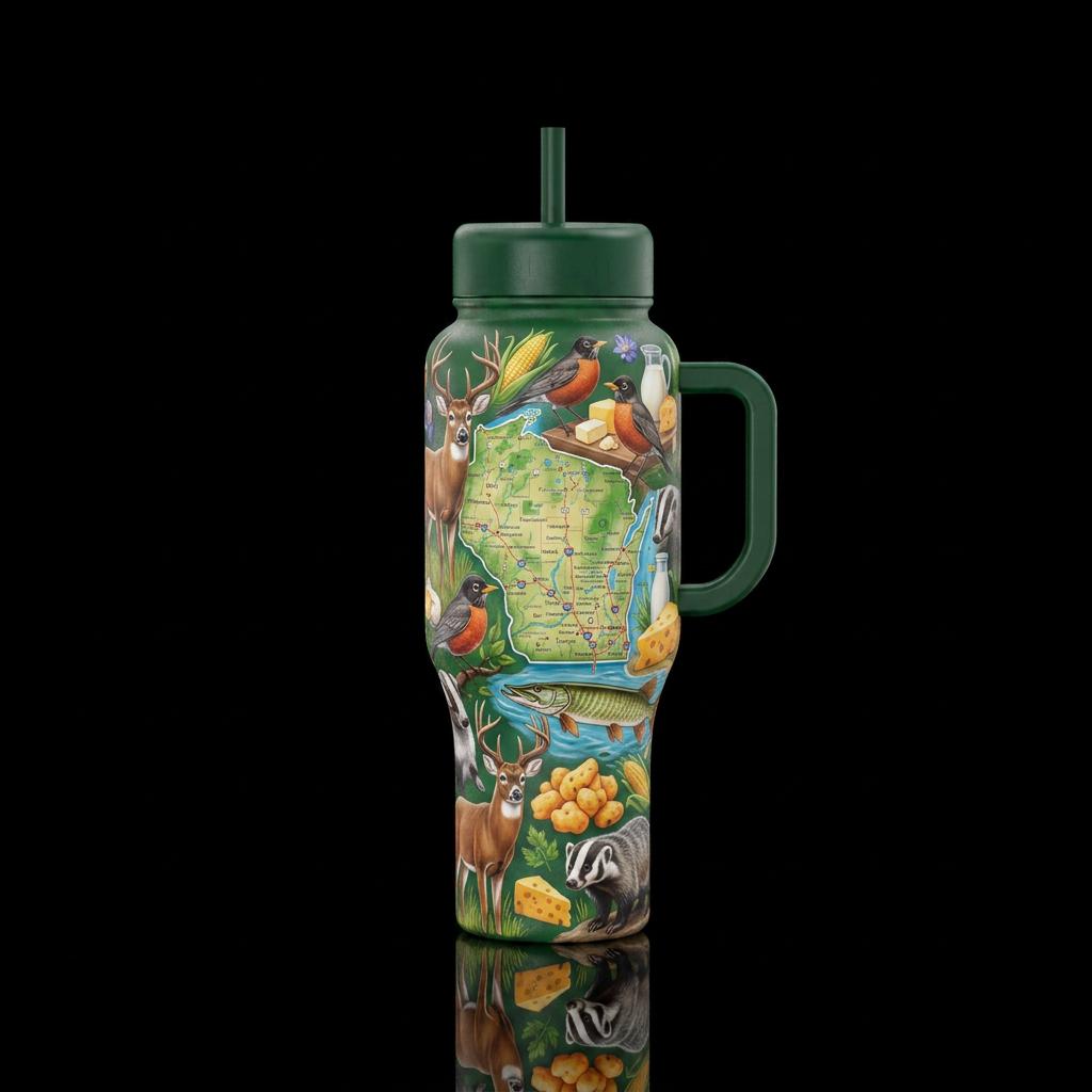 Wisconsin water bottle design