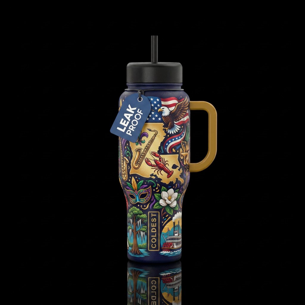Louisiana water bottle design