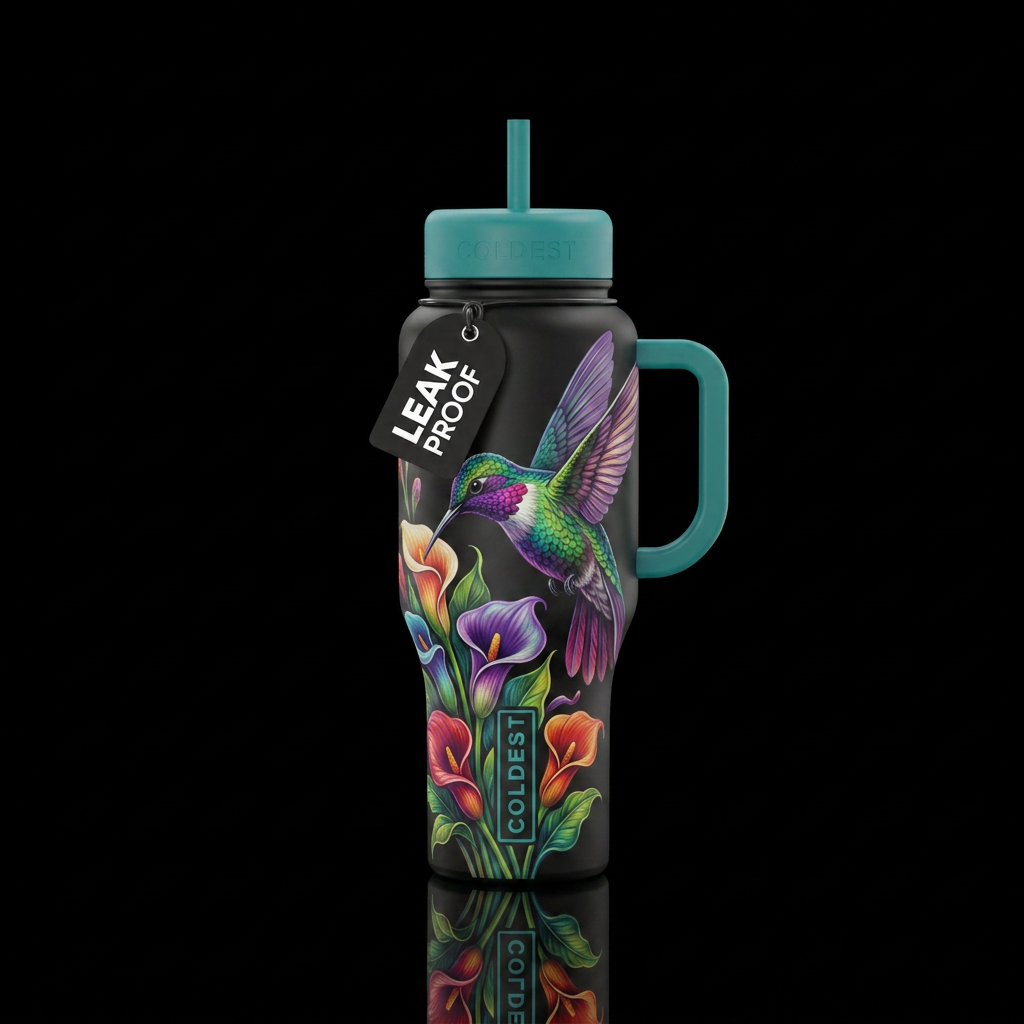 Little humming bird, set me free water bottle design