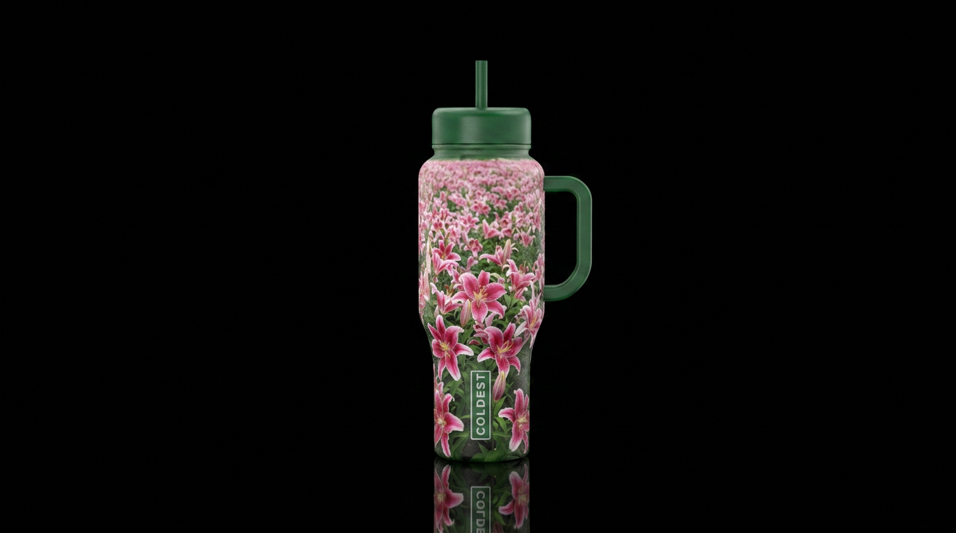 Lilies water bottle design