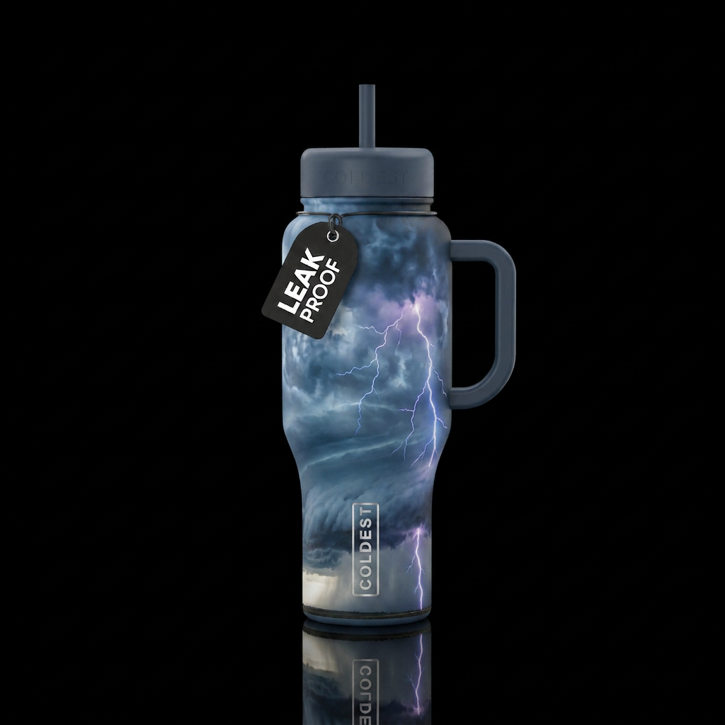 Storms a coming water bottle design