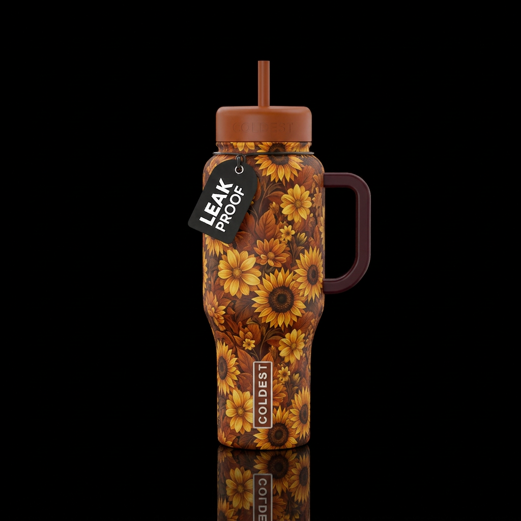 All the fall vibes water bottle design