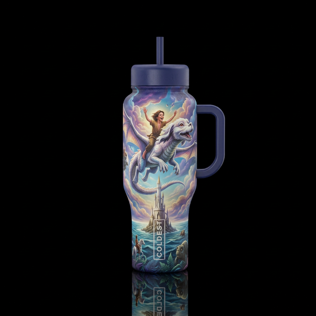 Neverending story water bottle design
