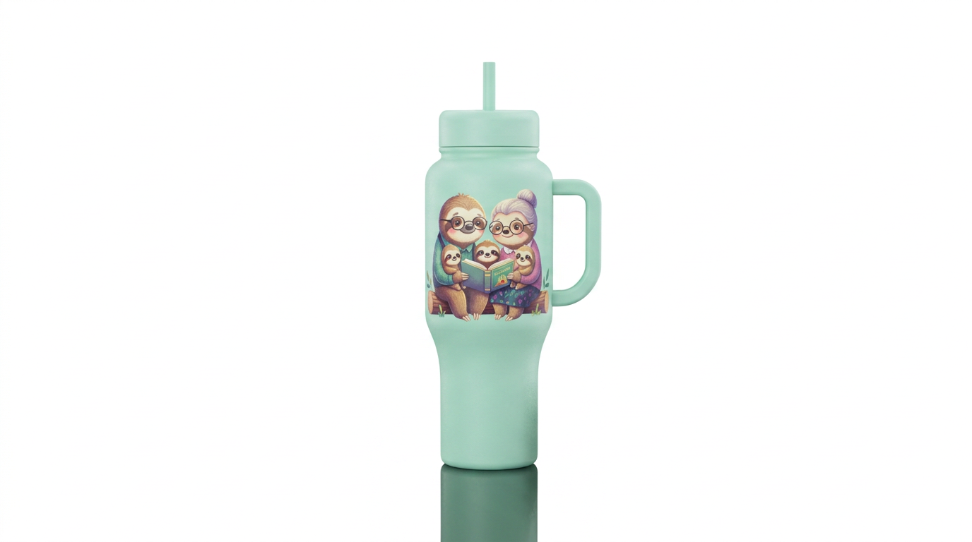 Sloth water bottle design