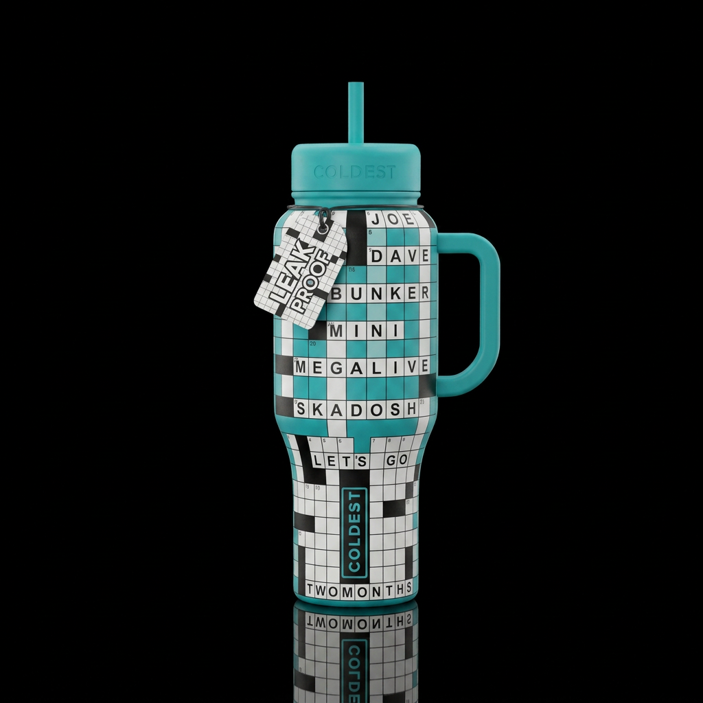Coldest crossword water bottle design