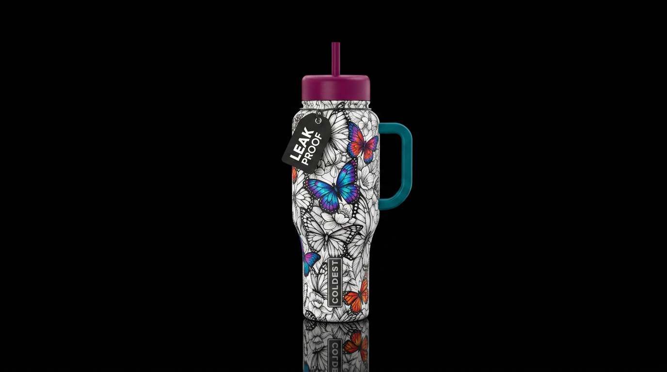 Butterfly Garden water bottle design
