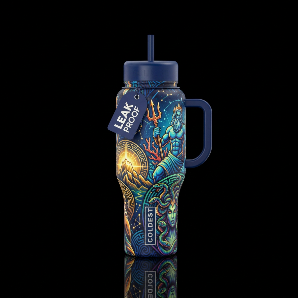 Mythological beings water bottle design
