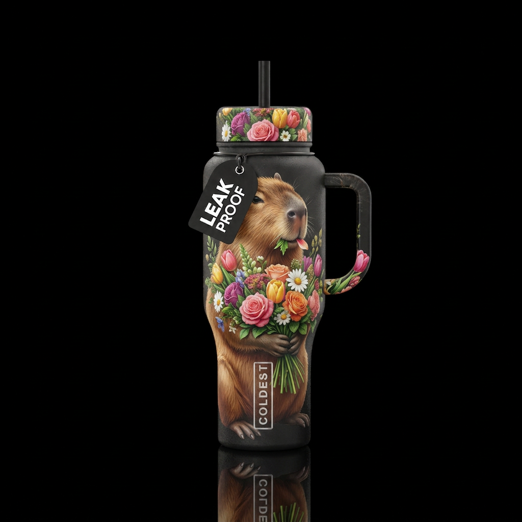 Flowers for you water bottle design