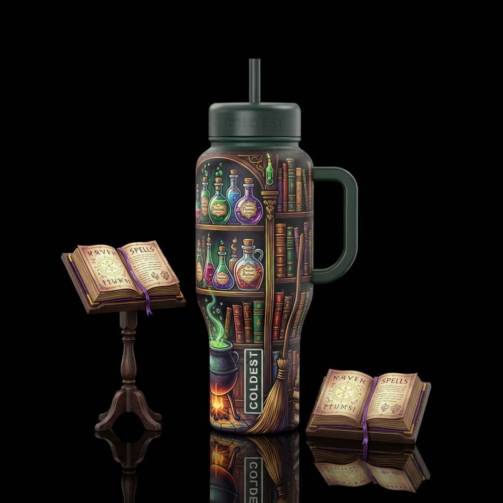 My spell book water bottle design