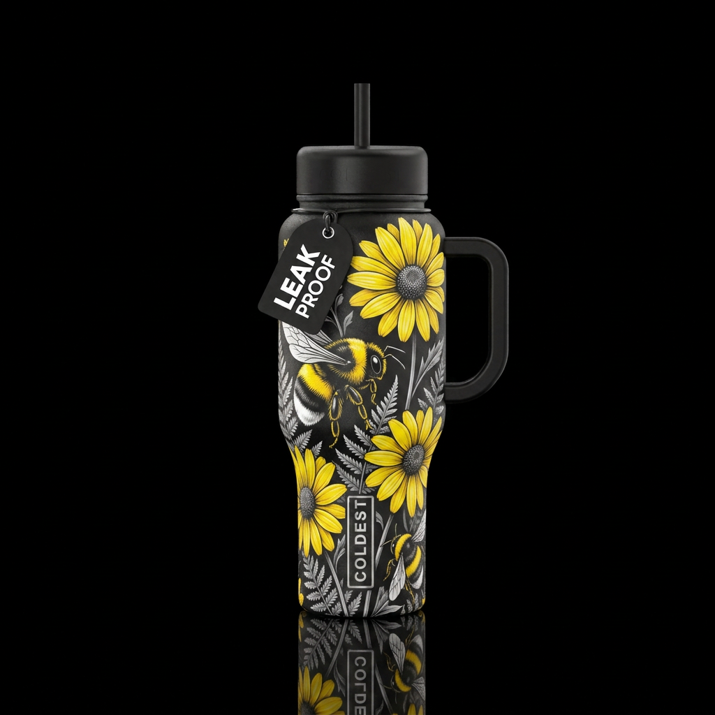 Bumblebee friend water bottle design