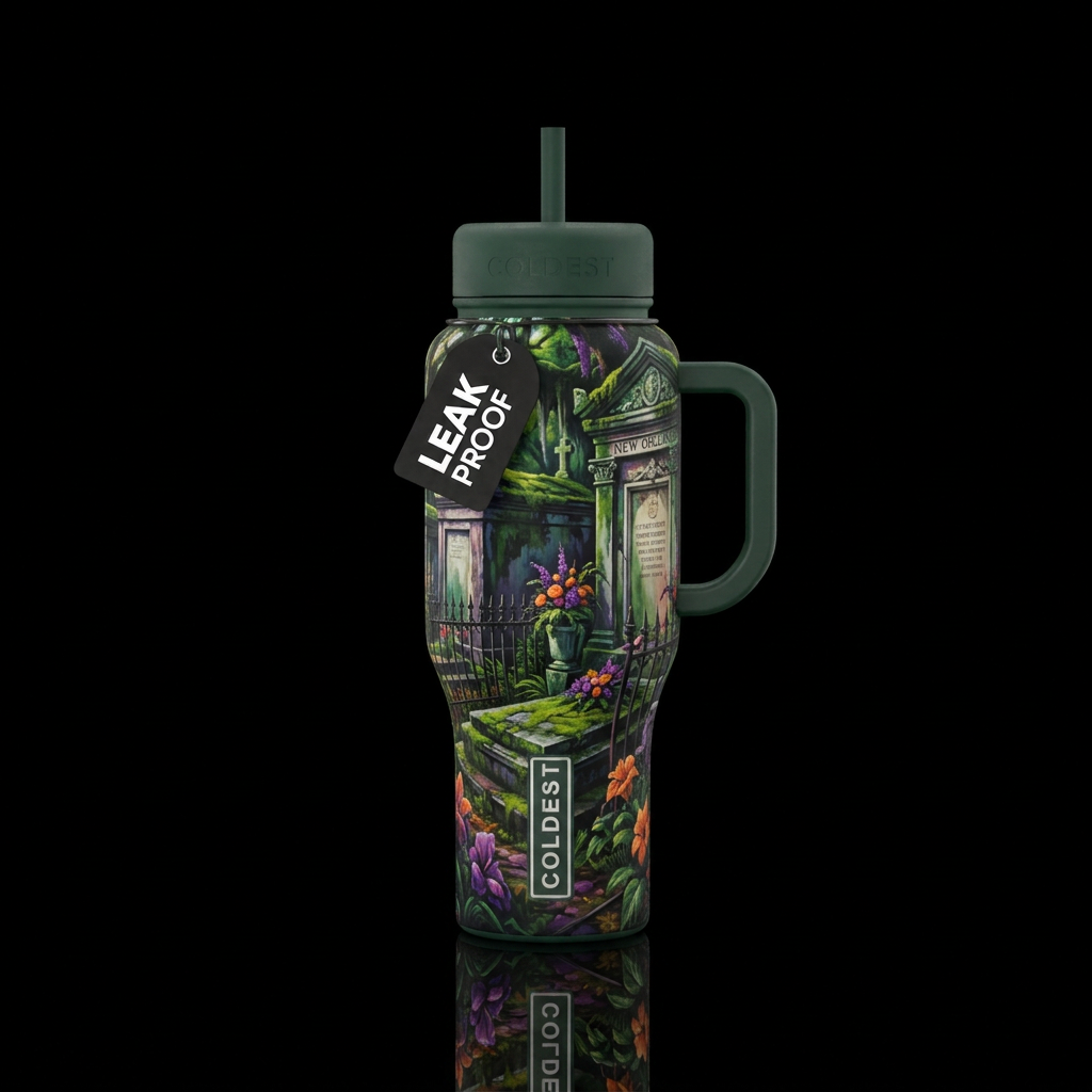 New Orleans cemetery. water bottle design