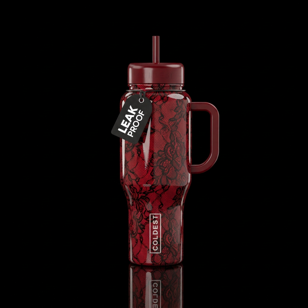 Valentines lace water bottle design