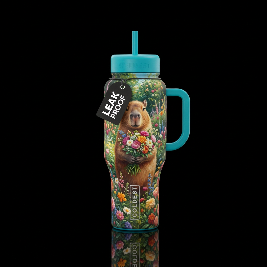 My fluffy friend water bottle design