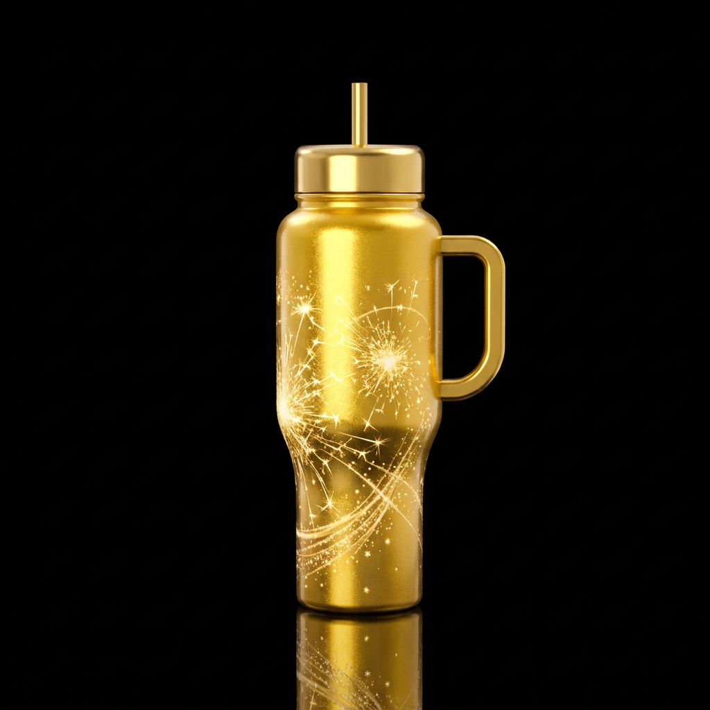 New year,  big dreams water bottle design