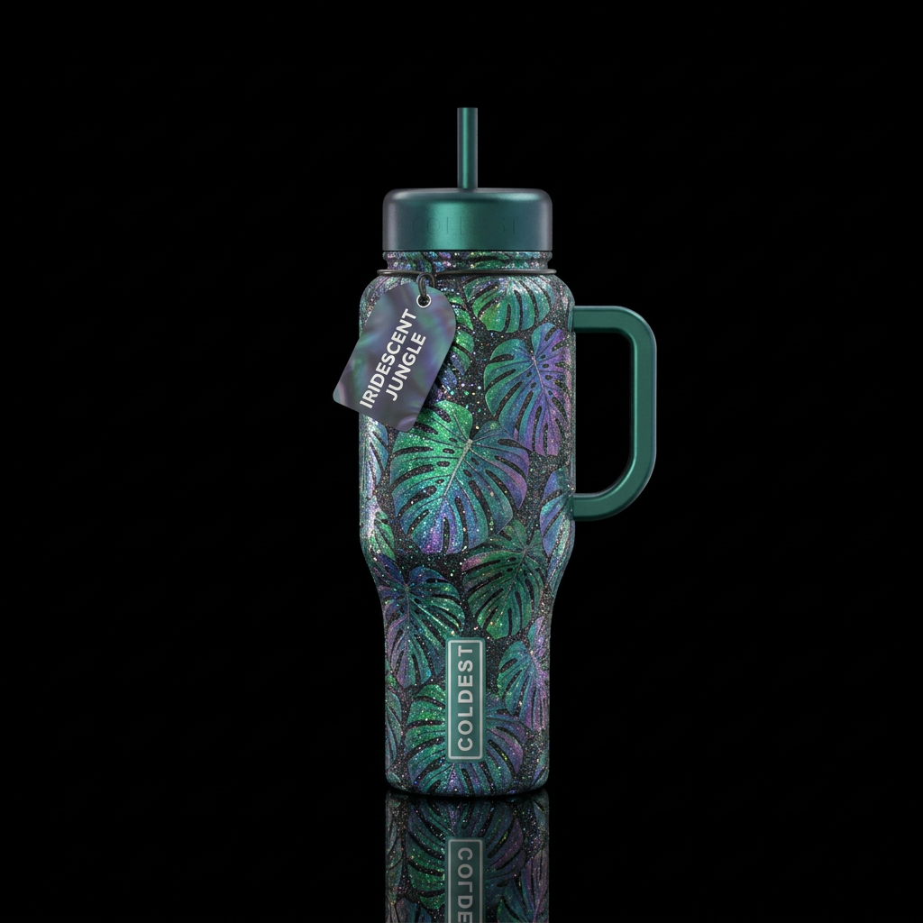 Monstera dreams water bottle design