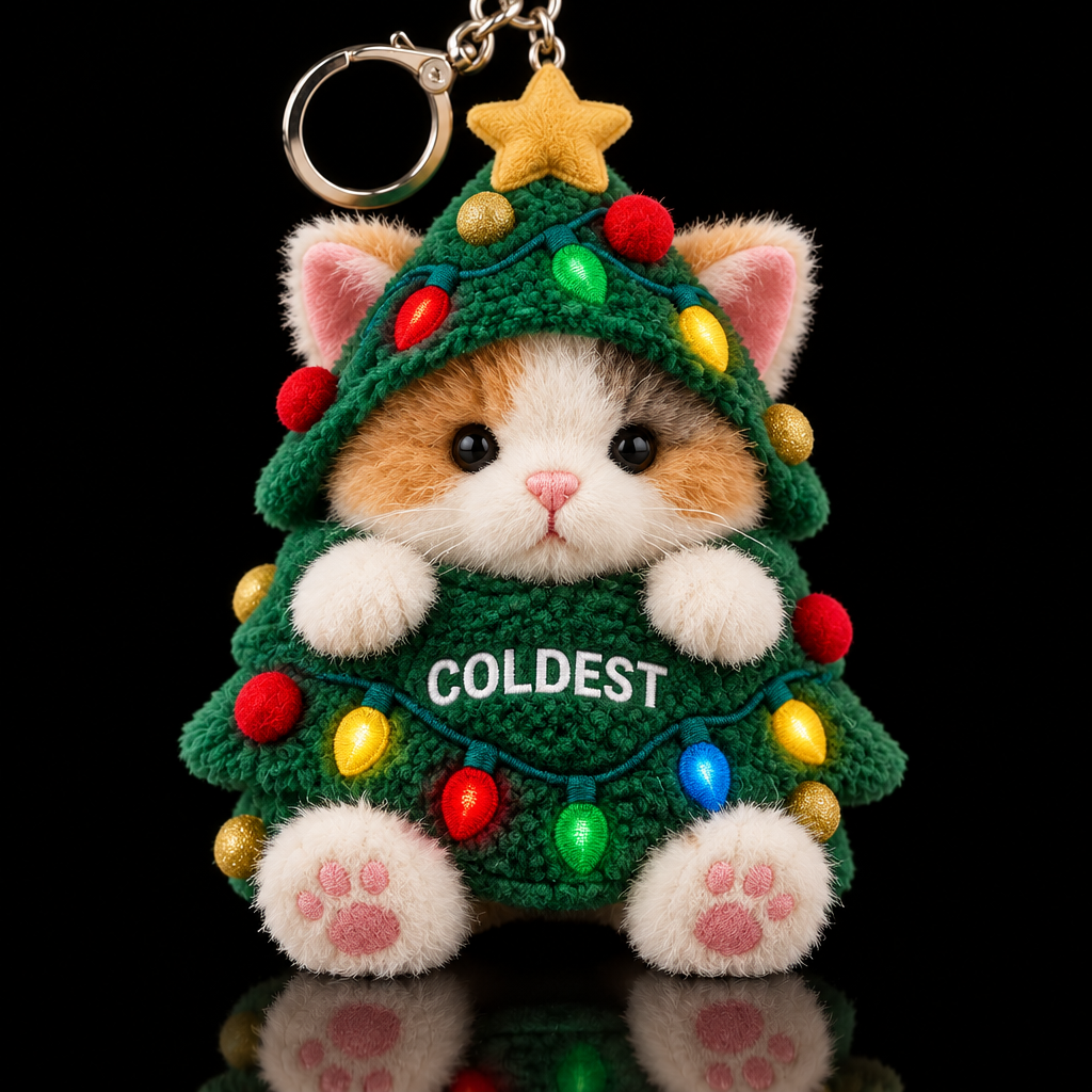Christmas kitty water bottle design