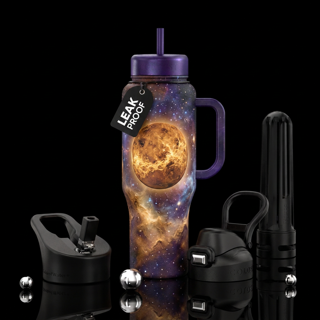 Glowing Venus water bottle design