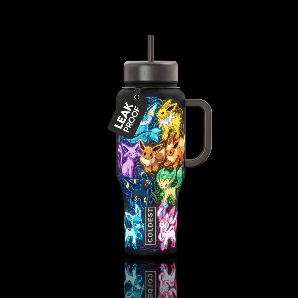 eevee evolution glowing water bottle design