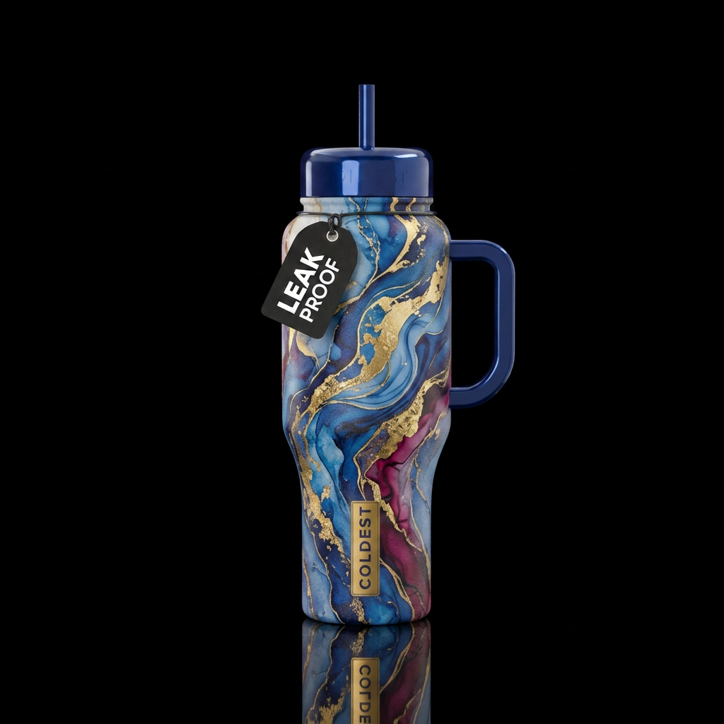 abstract, luxurious water bottle design