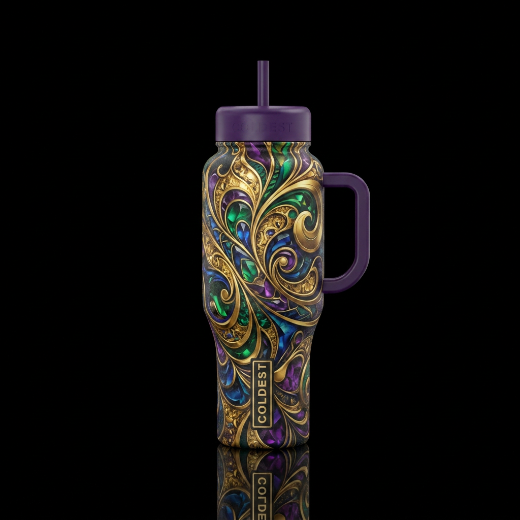 abstract, luxurious water bottle design