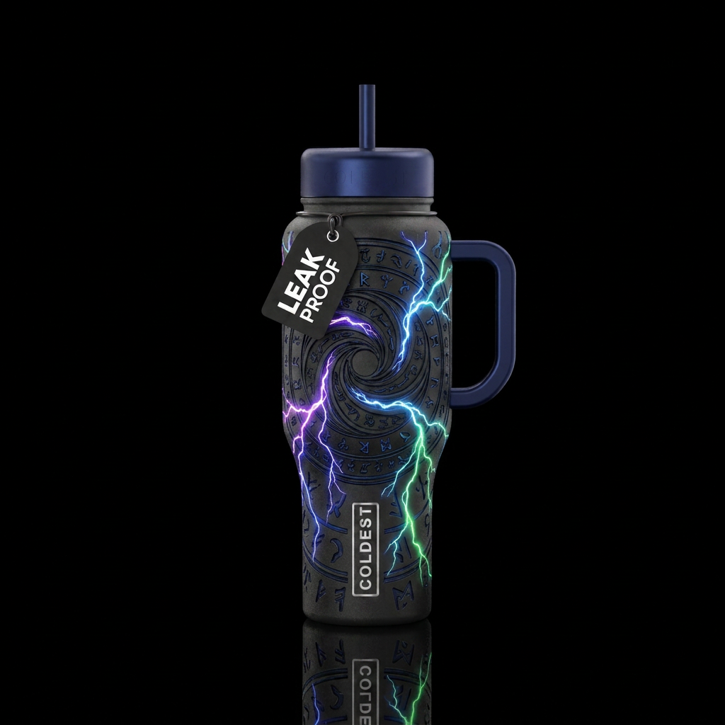 sculpted, darkness, magic, electric water bottle design