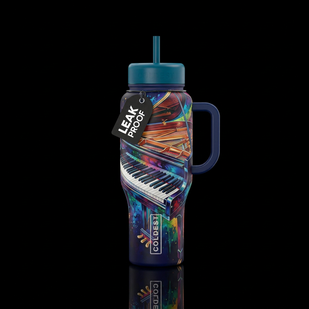 piano water bottle design