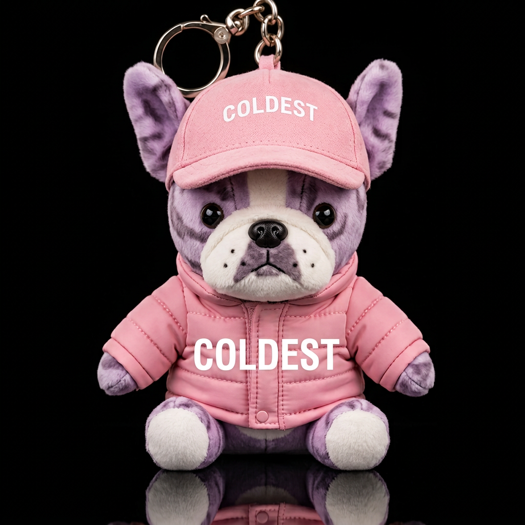 Lavender brindle pied French bulldog wearing a pin... water bottle design