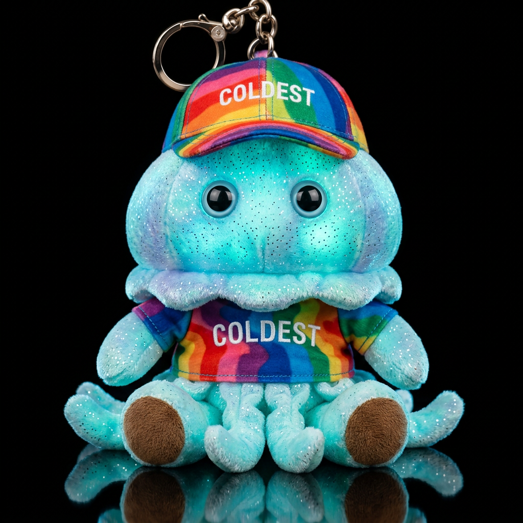 glowie jelly fish that sparkles and is dressed in ... water bottle design